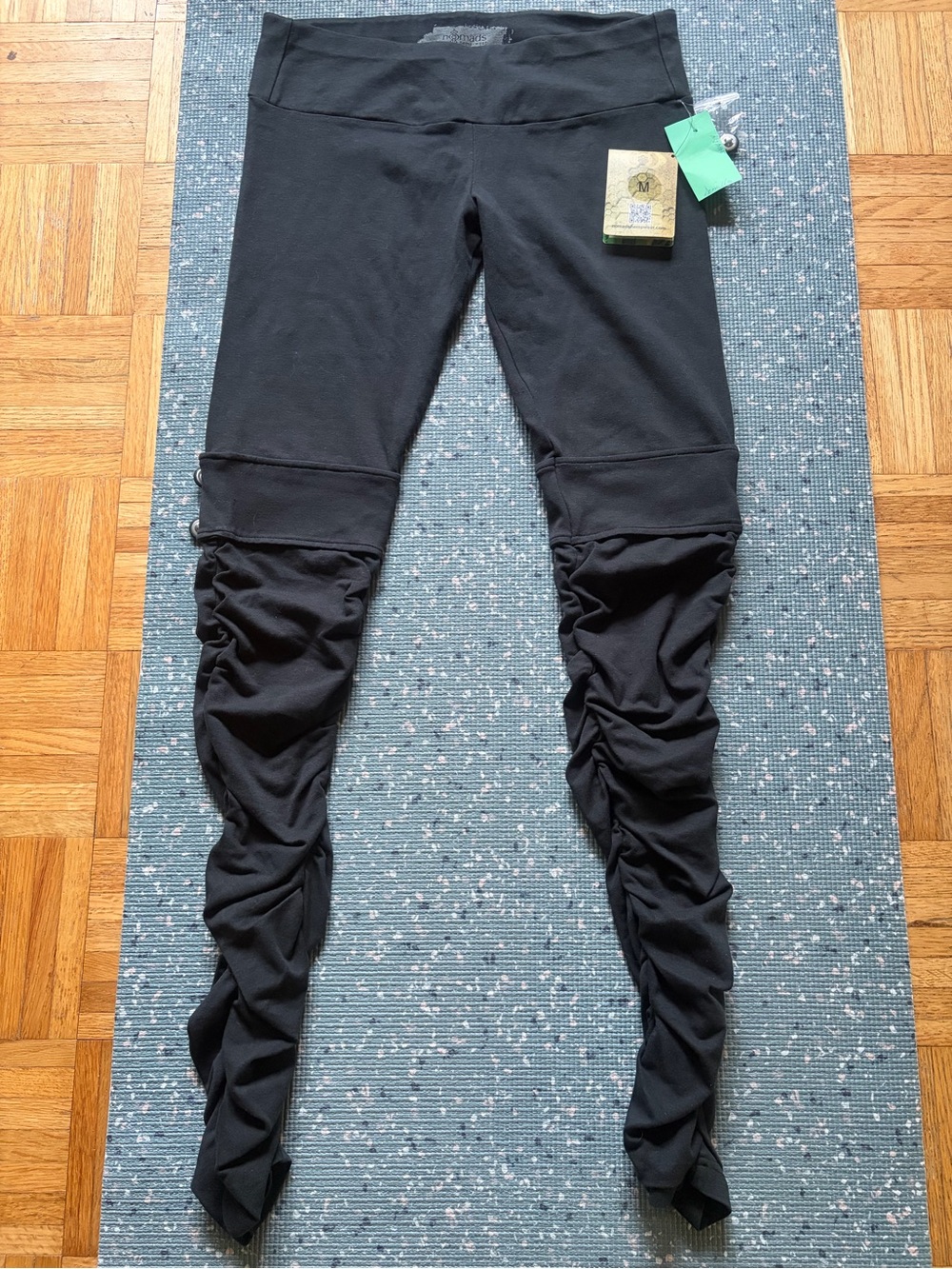 Nomads Hempwear Organic Cotton Eco-Ethical Artisan Leggings Black Size Medium